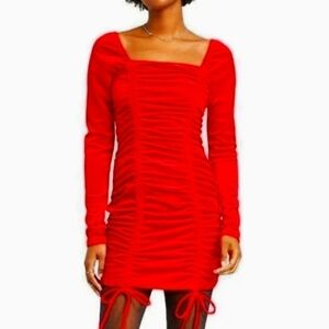 Wild Fable Red ruched bodycon dress